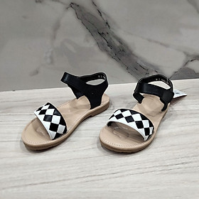 Giày sandal quai hậu bé gái phối họa tiết caro xinh xắn SD TS1005