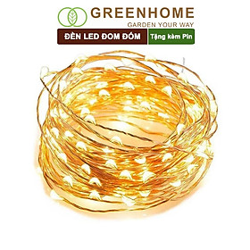 Dây Đèn Led Trang Trí Greenhome, Fairy Lights, Đom Đóm 1 Mét, 3 Chế Độ Sáng, Tặng Kèm Pin, Chịu Nước, Decor, Chụp Hình