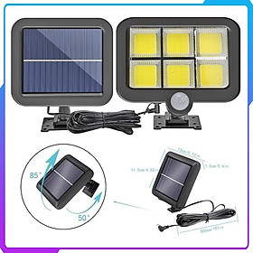 Mua Đèn Năng Lượng Mặt Trời 120 Mắt Led COB - Có Điều Khiển - Cảm Biến Chuyển Động - 3 CHẾ ĐỘ SÁNG