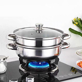Mua Nồi hấp Inox 2 tầng (size 28cm) sử dụng cho cả bếp từ và bếp ga