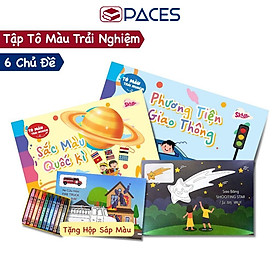 Sách -Tô Màu Trải Nghiệm 6 Chủ Đề Cho Bé Tặng Kèm Hộp Màu - SKIDS - Bộ 6 Cuốn Tặng Màu