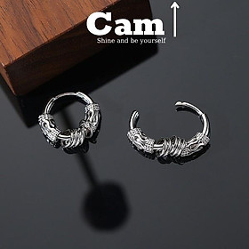 Khuyên tai Hipster 2 nam nữ unisex tròn dạng xỏ màu bạc đen đơn giản đẹp nhỏ xinh - HT Orn Earring