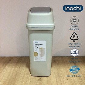 Thùng rác nắp lật Hiro 10L (loại kèm ruột)-inochi-chất lượng chuẩn Nhật Bản