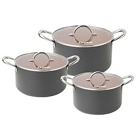Mua Bộ nồi nhôm Kangaroo đáy từ - KG938 (3 chiếc: 18-20-24cm)