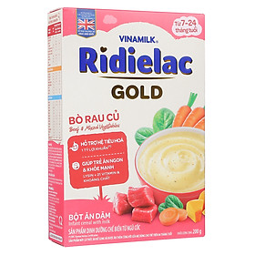 Bột ăn dặm Ridielac Gold bò rau củ hộp 200g (7 - 24 tháng)