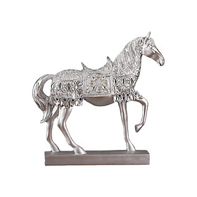Delicate Horse Statue Figurine Desktop Ornament Collectible for Office Bookshelf
