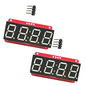 4 Digit 7-Segment 0.56 inch LED Display Module Clock HT16K33 I2C for   ,Pack of 2
