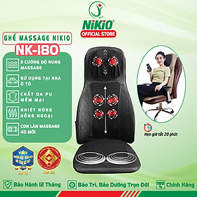 Ghế massage toàn thân Nikio NK-180 - Màu Đen - Dùng được trên ô tô