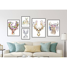 Bộ khung ảnh hươu sắc màu KA164