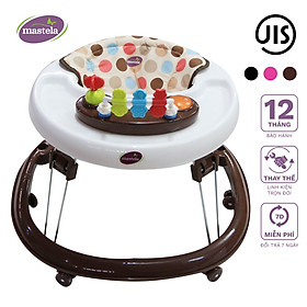 Xe tập đi cho bé có đồ chơi và nhạc Mastela W2002, bánh xe cao su hãm di chuyển theo quán tính siêu nhẹ xoay 360 độ mặt bàn ăn dặm, bánh xe silicon chống ồn - Tiêu chuẩn JIS Nhật Bản
