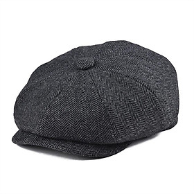 BOTVELA Len Tweed Mũ Trẻ Bán Báo Xương Cá Người Đàn Ông Phụ Nữ Gatsby Hat Retro Điều Khiển Flat Cap Đen Nâu Màu Xanh Lá Cây Màu Xanh Hải Quân 005 - 58-59cm