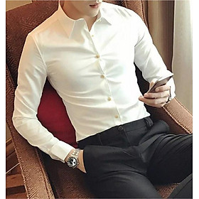 Áo Sơ Mi Nam Vải Nến Lụa Màu Trắng , Đen , Xanh Than , Xanh Lam , Xanh Da Trời
