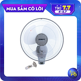 Quạt Treo Tường Điều Khiển Từ Xa Senko TR1428 (Remote) - Xám - Hàng chính hãng