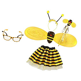 5 Pieces Bumble Bee Honey Girls Child Fairy Halloween Dress up Party Costume Eyeglasses Cosplay Accessories