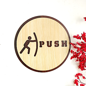 PP3 - Bảng gỗ dán cửa Pull - Push, Kéo - Đẩy Decor trang trí, hướng dẫn cửa ra vào hình tròn