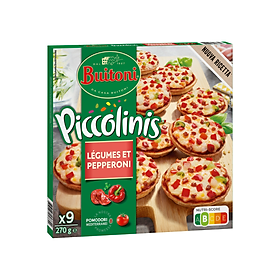 Pizza mini Piccolinis rau và xúc xích pepperoni hiệu Buitoni 270g