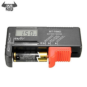DANIU BT-168D Universal AA/AAA/C/D/9V/1.5V LCD Display B attery Tester Button Cell Volt Checker -Black