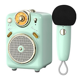 Divoom Fairy-ok loa bluetooth di động với chức năng karaoke micrô với thay đổi giọng nói, radio FM, màu thẻ TF