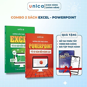 Combo 2 Sách Excel - PowerPoint Unica Giúp Thành Thạo Tin Học Văn Phòng Từ Cơ Bản Đến Nâng Cao Kèm Video Bài Giảng