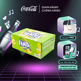 Thùng 24 Lon Nước Ngọt Giải Khát Có Gas Fanta vị Soda Kem 320ml/Lon Sale 4.4 Coca-Cola Official Store