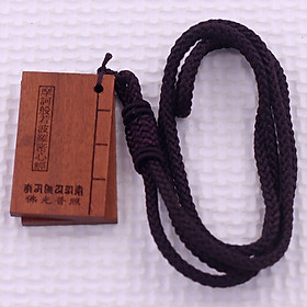 Mặt dây chuyền Bát Nhã Ba La Mật Đa Tâm Kinh 2 trang kinh sách ( 2.5cm x 4.1cm/ trang ) kèm vòng cổ dây dù