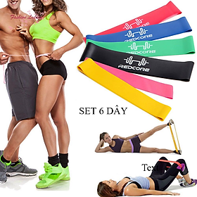 Dây kháng lực tập luyện cơ mông và đùi cải thiện vóc dáng Fitness Yoga Elastic Band - SET 6 DÂY