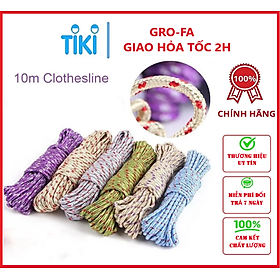 Dây Dù 10m Dùng Để Phơi Quần Áo , Cắm Trại Du Lịch Dã Ngoại GroFa ( Giao màu ngẫu nhiên)