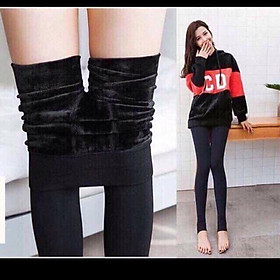 Quần tất giả quần legging lót lông túi hồng