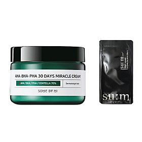 Kem Dưỡng Giảm Mụn Some By Mi AHA-BHA-PHA 30 Days Miracle Cream + 1 Mặt Nạ Sum37 Đen