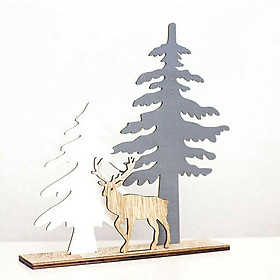 Phụ kiện trang trí cây thông Giáng Sinh hình tuần lộc bằng gỗ