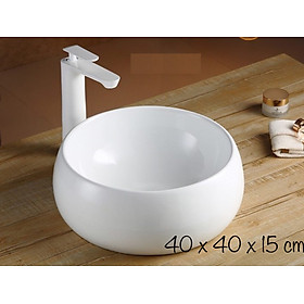 Mua Chậu lavabo đặt bàn TRÒN TRẮNG  GROVES GRLV8123 (410x410x150)