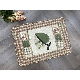 Mua Thảm chùi chân - chiếc lá 2 màu - viền caro đỏ - TCC54401