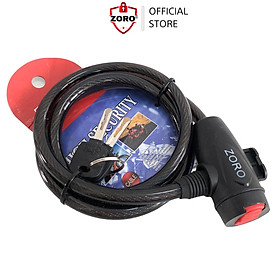 Mua Ổ khóa dây cáp ZORO 100cm chìa dẹp - công nghệ Mỹ - khóa xe đạp - khóa xe máy - khóa vật dụng - hàng chính hãng