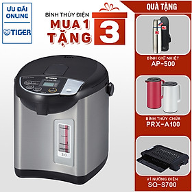 Mua Bình thủy điện tử Tiger PDU-A30W (3.0L) Tặng Bình giữ nhiệt AP-500 + Bình thủy chứa PRX-A100 + Vỉ nướng điện SQ-S700 - Hàng Chính Hãng