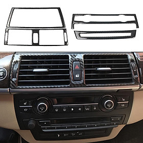 Carbon Fiber Car Air Condition Outlet CD Panel Frame For BMW E70 E71 X5 X6
