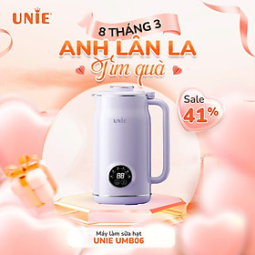 Mua Máy làm sữa hạt đa năng UNIE UMB06 Dung tích 600ml  Nâng cấp 6 tính năng xay nấu lòng cối dao xay chất liệu inox 304 cao cấp thiết kế hiện đại nhỏ gọn hàng chính hãng.