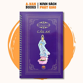 Sách - Vở chép Kinh Cầu An, sổ chép kinh Cầu An bìa tím in chữ mờ loại cao cấp dày dặn (TẶNG KÈM BÚT VIẾT) - Anan Books