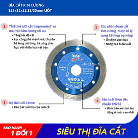 Mua Lưỡi Cắt Gạch 125mm KingTom Ướt - Chuyên Gạch men  Bê Tông  Granite