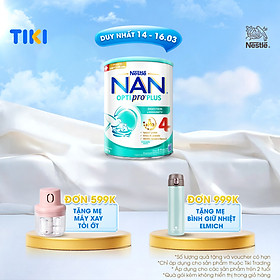 Sữa bột Nestlé NAN OPTIPRO PLUS 4 800g/lon với 5HMO Giúp tiêu hóa tốt + Tăng cường đề kháng - Bé 2-6 tuổi