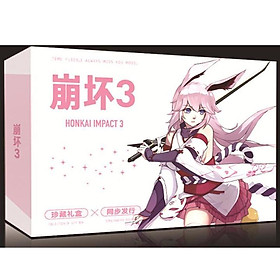 Hộp quà A5 Honkai Impact 3 chibi anime có ảnh thẻ, ảnh dán, vòng tay, postcard tặng hình thiết kế Vcone