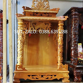 Mua Bàn Thờ Thần Tài Ông Địa mái chùa 60cm Gõ khung Căm Xe
