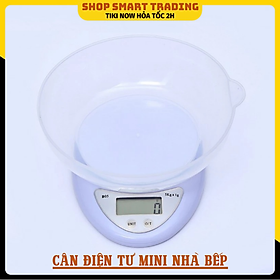 Mua Cân thực phẩm nhà bếp  cân điện tử mini loại có nắp đựng rau củ quả nguyên liệu tặng kèm pin