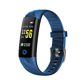 Vòng đeo tay thông minh chống nước IP67, theo dõi nhịp tim, nồng độ oxy, đếm bước đi-Màu xanh dương