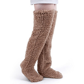 Long Plush Leg Warmers, Over Knee Fuzzy Socks Costume Foot Wrap Cosplay Accessories Thigh High Socks Slipper Stockings for Office Girl Lady