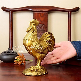 Hình ảnh Tượng gà trống phong thủy bằng đồng cao 21 cm