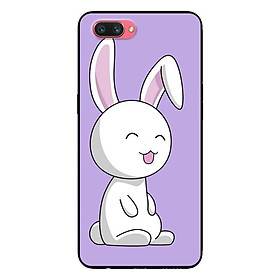 Ốp Lưng in cho Oppo A3s - Realme C1 Mẫu Thỏ Nền Tím - Hàng Chính Hãng