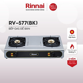 Mua Bếp gas dương Rinnai RV-577(BK) mặt bếp inox và kiềng bếp men - Hàng chính hãng.
