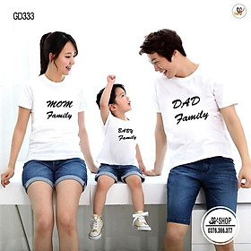 Áo Thun Gia Đình Family - Thun Cotton - Màu trắng - Đủ Size (GD333T)