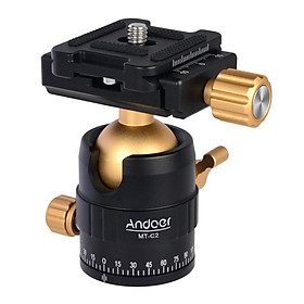 Bộ Chuyển Đầu Bi Chân Máy Ảnh Hợp Kim Nhôm Gọn Nhẹ Xoay 360 Độ Toàn Cảnh Andoer MT-C3 Kèm Đế Gắn Máy Ảnh Thao Tác Nhanh