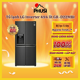 Tủ lạnh LG Inverter 494 lít Multi Door GR-D22MBI - Hàng chính hãng - Giao HCM và 1 số tỉnh thành